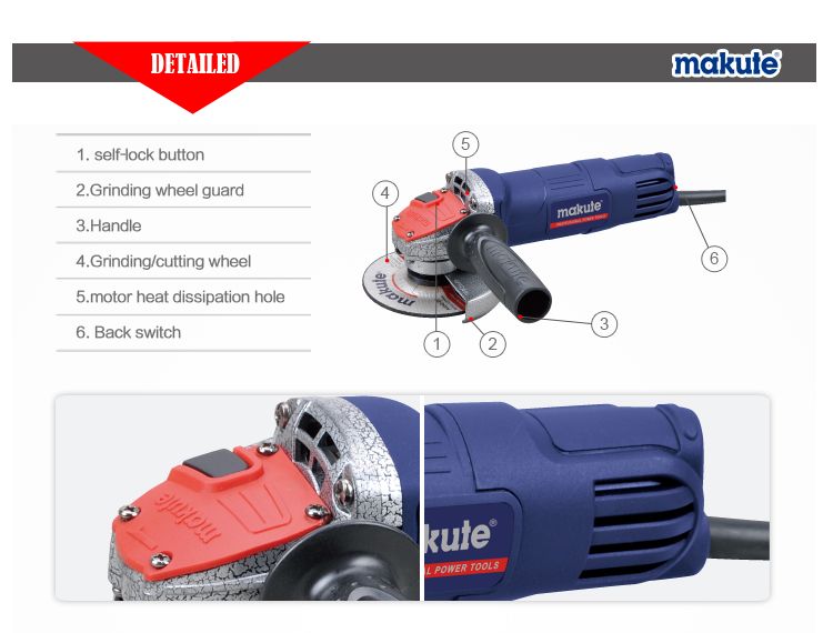 800W 115mm Electric Angle Grinder Tools (AG008-B)