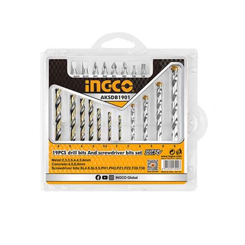 Ingco 19PCS Drill Bits & Screwdriver Bits Set AKSDB1901 in Pakistan
